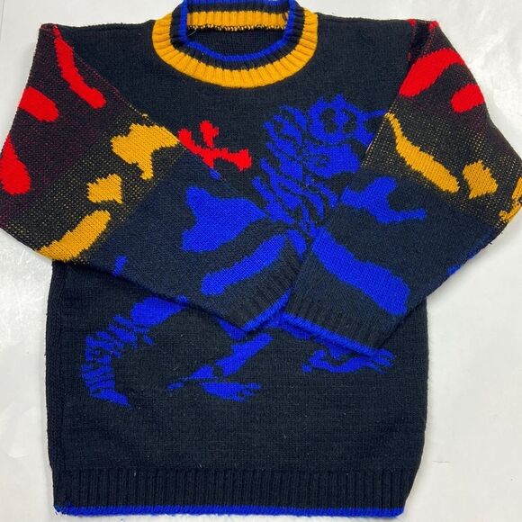 Vintage 80s REX Dinosaur Boys Sweater Size (5-6)Aproximadamente - Picture 5 of 11